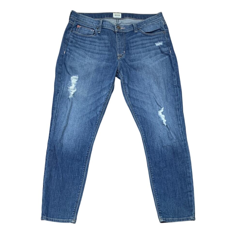 Hudson Crop Krista Super Skinny Distressed Jeans
